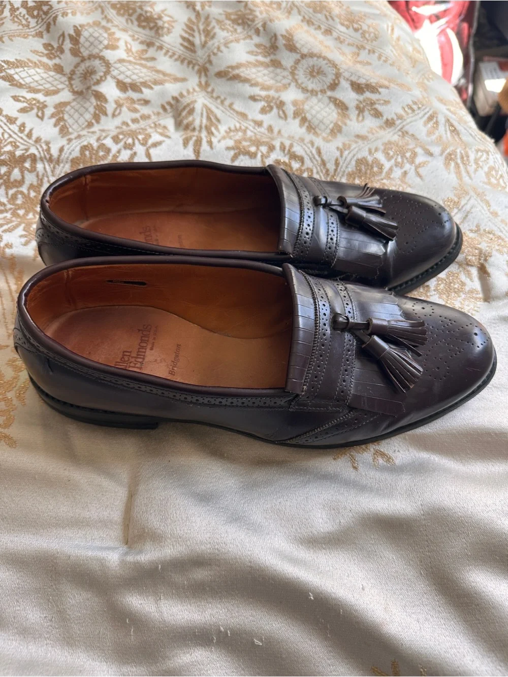 Allen Edmonds Bridgeton Tassel Loafers Burgundy Leather Men’s 11 USA Dress Shoes